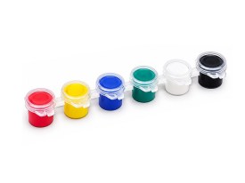 Pack 6 potecitos plasticos con pintura 
